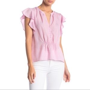 NWT! Joie Flutter Sleeves Pretty in Pink S